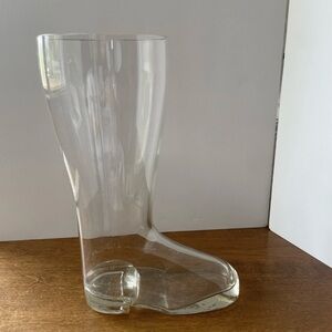 Vintage Clear Boot Shaped 9” Drinking Glass